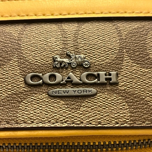 Coach Rowan Satchel Women's Canvas Bag - Beige Yellow No Strap - Picture 8 of 16